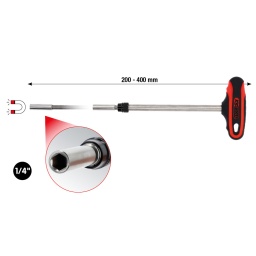 Aimanté
Version extra-longue
Pour embouts de vissage 1/4" avec entraînement 6,35 mm mâle selon DIN 3126 / ISO 1173
Avec poignée bi-composant
Réglage sur 10 paliers
Avec porte-embout
Transmission de puissance optimale
Lame en Chrome Vanadium