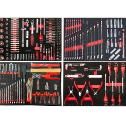 Composition 4 tiroirs pour servante ks tools Ultimate Composition outillage pour servante d'atelier ks tools, 4 modules ultra complet avec outillage ks tools garantie à vie (voir nos cgv) et clé cliquet brilliant tools (grantie 10 ans). Vous retrouverez dans cette composition ks tools tout le necessaire pour la mécanique , automobile, moto mais aussi entretien technique. 922.1439 Poignée emmanchée ULTIMATE® 1/4'' 920.1400 Cliquet réversible 1/4’’ ULTIMATE 920.1200 Cliquet 72 dents extra plat ULTIMATE® 1/2 922.1202 Rallonge ULTIMATE® 1/2'', L.125 mm 922.1203 Rallonge ULTIMATE® 1/2'', L.250 mm 922.1450 Cardan universel ULTIMATE® 1/4'' 922.1451 Poignée coulissante T ULTIMATE® 1/4'', L.110 mm 922.1452 Rallonge ULTIMATE® 1/4 L.50 mm 1 922.1455 Rallonge ULTIMATE® 1/4 L.100 mm 1 922.14 Douille 6 pans ULTIMATE® 1/4 4-4,5-5 -5,5-6-7-8-9-10-11-12-13-14mm 922.1419 Rallonge articulée ULTIMATE 1/4, L.150mm 922.14 Douille longue 6 pans ULTIMATE 1/4,6-7-8-9-10-11-12-13-14mm 922.1198 Tournevis porte-embouts magnétique ULTIMATE 1/4'' , L. 100 mm 922.14 Douille tournevis ULTIMATE® TORX® 1/4'', L.37 mm - T10-15-20-25-27-30-40 922.147 Douille tournevis ULTIMATE® POZIDRIV® 1/4'', L.37 mm - PZ2-PZ1 922.1490 Douille tournevis ULTIMATE® Fente 1/4'', L.37 mm - 7-5.5-4mm 922.146 Douille tournevis 6 pans ULTIMATE® 1/4, L.37 mm - 3-4-5-6-7-8mm 922.1468 Douille tournevis ULTIMATE® PHILLIPS® 1/4'', L.37 mm - PH1-PH2 922.1440 Rallonge flexible ULTIMATE® 1/4, L.150mm 922.1250 Cardan universel ULTIMATE® 1/2 922.1261 Augmentateur pour poignée coulissante ULTIMATE® 1/2M - 3/8F 922.120 Douille bougie ULTIMATE® 1/2'', 16-21mm 922.12 Douille 6 pans ULTIMATE® 1/2'', 10-11-12-13-14-15-16-17-18-19-21-22-24-27-30-32mm 922.1 Douille longue 6 pans ULTIMATE® 1/2'', 10-11-12-13-15-17-19-22-24-27mm 2 x rallonges 1/2 à verouillage 75-250mm 975.100 Embout de vissage 6 pans, L.75 mm - Entraînement 10 mm - 5-6-7-8-10 mm 1 975.21 Embout de vissage TORX® percé, L.75 mm - Entraînement 10 mm - TB20-25-27-30-40-50-55-60 975.300 Embout de vissage XZN®, L.75 mm - Entraînement 10 mm - M6-8-10-12 911.1452 Adaptateur pour visseuse, 1/4'' 922.1297 Porte-embouts de vissage ULTIMATE® 1/2, 10 mm 922.1421 Douille porte-embouts ULTIMATE® 1/4 514.1102 Porte-embout magnétique 1/4, L.50 mm 514.1106 Adaptateur porte-douilles 1/4- 1/4 911.1452 Adaptateur pour visseuse 911.2255 Embout de vissage KS 6 pans 3.0-4-5-5.5-3-7 - entraînement 6.35 mm 911.2397 1/4'' Embout de vissage POZIDRIV, 25 mm, PZ0-1-2-3 911.3001 Embout de vissage 4 pans, L.25 mm - 1/4'' - #0-1-2-3 911.2201 Embout de vissage KS PH N°0-1-2-3, longueur25 mm 911.2910 Embout de vissage KS SPANNER 4-6-8-10mm 911.3566 KSD - 1/4'' Bit Innensechskant, 25mm, 1/16''-5/64''-3/32''-7/64''-1/8''-9/64''-5/32''-3/16''-7/32''-1/4'' 911.2961 Embout de vissage KS 6 pans percé 5/64-3/32-7/64-1/8-9/64-5/32- entraînement 6.35mm 911.2934 Embout de vissage KS 6 pans percé 2.0-2.5-3-4-5-6 entraînement 6.35 mm, longueur25 mm 911.2901 Embout de vissage KS TORQ SET 6-8-10mm - entraînement 6.35 mm, l25mm 911.2922 Embout de vissage KS TRI WING 1-2-3-4, entraînement 6.35 mm, L. 25 mm 911.3303 Embout de vissage 1/4'' Fente, 25 mm, 3-4-4.5-5-5.5-6-6.5-7-8 mm 911.2306 Embout de vissage KS TORX 8-10-15-20-25-27-30-40-45 - entraînement 6.35 mm,L.25 mm 911.2344 Embout de vissage XZN M5-M6-M8, entrainement 6.35 mm, L25 mm 911.2276 Embout de vissage KS TORX percé 8-10-15-20-25-27-30-40 entraînement 6.35 mm, l25 mm 911.2985 Embout de sécurité papillon # 1, L.25 mm 1 911.2988 KSD - 1/4'' Doppelkeil-Bit # 2, 25mm, S2 1 911.2991 KSD - 1/4'' Doppelkeil-Bit # 3, 25mm, S2 1 922.60 Tournevis ULTIMATE® Fente, 3,5-5.5-8mm 922.60 Tournevis ULTIMATE® PHILLIPS®, PH1 PH2 PH3 907.2135 Cutter à système de blocage, 18 mm 907.2166 Lames de rechange pour 907.2141 - paquet de 10 pcs 151.2100 Jeu de 8 clés mâles 6 pans à tête sphérique longues, 2 à 10 mm 151.2200 Jeu de 8 clés mâles TORX® percé longue, T10 à T50 500.10 Pince à circlips extérieur droite,19-60 mm,160mm droite, 160mm extérieur coudée 90°,19-60 mm, intérieur coudée 90°,19-60 mm,160mm 115.1012 Pince coupante de côté à poignées bi-composants, L. 160 mm 115.1021 Pince universelle à poignées bi-composants, L.180 mm 115.1024 Pince à bec demi-ronds KS, à poignées bi-composants L.200 mm 115.1197 Pince étau GRIPfix Xtreme 9 0-50mm 115.2001 Pince multiprises gainée, 250mm, 0-36mm 156.0589 Burin de carrossier extra plat, 26 mm, Longueur 250 mm 142.1080 Marteau rivoir manche Hickory, 800g 922.00 Clé mixte, 8,9,10,11,12,13,14,15,16,17,18,19,21,22,24,27,32 mm Clé mixte cliquet droite 72 dents Brillant tools 8-9-10-11-12-13-14-15-16-17-18-19mm (garanties 10ans) 156.020 Chasse-goupille bruni octogonal, 3,4,5,6,8,10 mm Longueur 150mm 156.0175 Pointeau 1