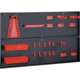 Panneau mural PVC 800x500mm avec supports porte outils
Panneau mural aperforé solide avec divers accessoires de rangement pour des outils de différentes tailles.
Accès facile aux outils.

DIMENSIONS
800x500mm
POIDS 
1,1KG