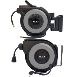 Pack comprenant ENROULEUR AIR &Oslash;10mm 15m R&eacute;partition automatique du c&acirc;ble lors de l'enroulage Caract&eacute;ristiques : - tuyau : &Oslash; int. 10mm, Tuyau PU tress&eacute; (polyur&eacute;thane) - enroulement frein&eacute; - guide-c&acirc;ble &agrave; r&eacute;partition/balayage automatique - dispositif d'arr&ecirc;t tous les 50cm (d&eacute;sactivable) - carter PP (Polypropyl&egrave;ne) - raccord : 1/4