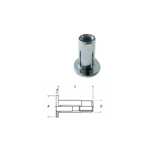 ecrou a sertir tete plate ou fraisée gofix m8 acpe 70 28,9