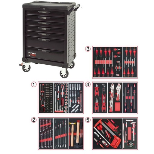 Servante d'atelier ks tools antibasculement 187 pièces