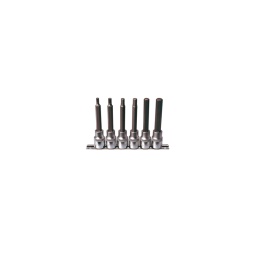 Rail de 6 douilles tournevis 6 pans 1/2 longue
- embouts acier s2
- douille chrome vanadium
- 5-6-7-8-10-12mm 