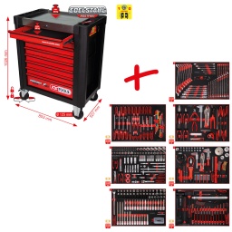Composition pour servante d&rsquo;atelier Performanceplus P10 avec 397&nbsp;outils pour 7&nbsp;tiroirs