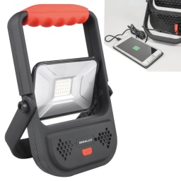 Lumens : 1200lm/10W.
Batterie : 3,7V 4400mAh.
Eclaire à 20m.
Résistant aux chocs (IK05).
2 haut-parleurs.
Fonction power bank.
2 modes d'éclairage : 50% ou 100%.
Livré avec câble USB + prise allume cigare 12V 1A.
AUTONOMIE
2,5h à 5,5h
TEMPS DE CHARGE
3 à 4h
PUISSANCE
10W
ALIMENTATION
batterie
BATTERIE
3,7V 4400mAh
FONCTIONS
projecteur, haut parleur bluetooth, power bank
MODE D'ÉCLAIRAGE
50% et 100%
DIMENSIONS
177x42x278mm
POIDS 
0,765KG