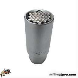 Douille universelle Entraînement de 1/2". Système de verrouillage spécial pour retirer tout écrou d'une taille comprise entre 9 et 21 mm. En chrome-vanadium. Taille des broches : environ 2,9 mm (HEX), 27,8 mm de diamètre extérieur, les broches se rétractent d'environ 10,2 mm


 S'adapte aux écrous striés, cannelés, hexagonaux, carrés, triangulaires, étoile, etc.