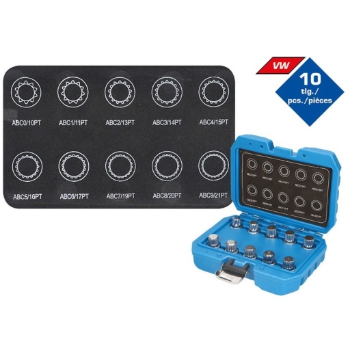 Coffret de démontage d'écrous antivols VW | 10 pcs