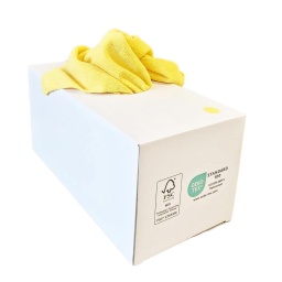 Boîte distributrice Soft 250 - microfibres jaunes 50 pcs
Certifiés Oeko-Tex : répondent aux normes de qualité les plus élevées, garantissant une utilisation sûre et respectueuse de la peau.
Emballage écologique : boîtes en carton certifiées FSC, un choix responsable pour les entreprises axées sur la durabilité.
Excellente capacité d’absorption : efficaces contre la poussière, la saleté et la graisse, à sec ou humide.
Découpe au laser : sans couture, évite l’effilochage et garantit une grande longévité.