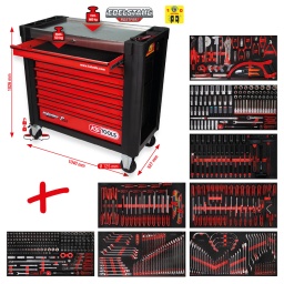 Servante d’atelier Performanceplus P25 avec 564 outils pour 8 tiroirs