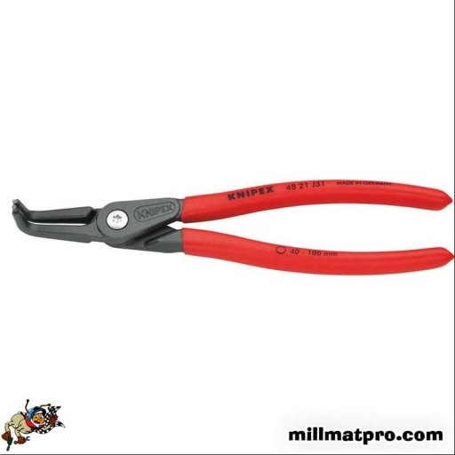 Pince de précision pointes coudées à 90°C pour circlips intérieurs 40-100mm 215mm
