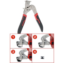 Pince automatique pour retirer les rivets
Pour le démontage de clips en matière plastique
indispensable pour la pose de revêtements intérieurs et extérieurs
mécanisme de déverrouillage automatique
Ouverture automatique
Avec poignée bi-composant
Inox