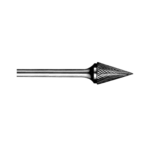 Fraise carbure conique bout pointu pour aluminium 16mm 