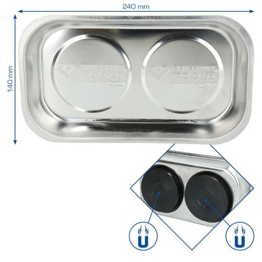 Plateau magnétique en inox | 140x240 mm