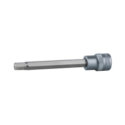 Douille tournevis longue ultimate 6 pans
- selon din 7422
- carré d'entrainement intérieur selon din 3120 / iso 1174 avec encoche pour verrouillage par bille
- version longue
- embout en acier nickele
- finition chromée satinee
- chrome vanadium