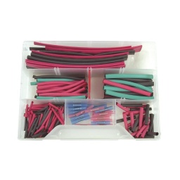 Gaines thermorétractables + connexions  étanches.
composition
1 coffret plastique
2 gaines noires 180 mm ? 19
2 gaines rouges 180 mm ? 19
2 gaines noires 180 mm ? 12.70
2 gaines rouges 180 mm ? 12.70
2 gaines noires 180 mm ? 9.50
2 gaines rouges 180 mm ? 9.50
10 gaines noires 90 mm ? 4.80
10 gaines rouges 90 mm ? 4.80
6 gaines vertes 90 mm ? 4.80
8 gaines noires 90 mm ? 6.40
8 gaines rouges 90 mm ? 6.40
4 gaines vertes 90 mm ? 6.40
30 gaines noires 40 mm ? 3.20
30 gaines rouges 40 mm ? 3.20
12 gaines noires 40 mm ? 4.80
12 gaines rouges 40 mm ? 4.80
10 connexions étanches bleues
10 connexions étanches rouges