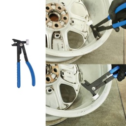 Cette conception 5 en 1 permet à la pince de retirer les masselottes adhésives de roue en aluminium sans toucher la surface de la jante, évitant donc tout endommagement, ainsi que les masselottes à clipser traditionnelles sur les roues en acier. L'ensemble comprend également une tête de marteau pour le remontage ou la fixation de masselottes neuves et est équipé d'un cache de protection amovible à utiliser lors de la pose de masselottes adhésives neuves sur les roues en alliage afin d'éviter tout endommagement, ainsi que d'une fonction de serrage pour fermer le crochet sur les masselottes à clipser.

Pour la dépose et l'installation de masselottes de roue.
Convient aux masselottes d'équilibrage de roue à clipser traditionnelles et adhésives.
Comprend une tête de marteau amovible à cache de protection pour éviter tout endommagement lors de son utilisation sur des roues en alliage.
Poignées à prises confortables à ressort pour une utilisation facile.
Connect offre une gamme de masselottes pour roues en acier et en alliage, voir les références 32863 - 32872 (roues en acier), 32853 - 32862 (roues en alliage).
