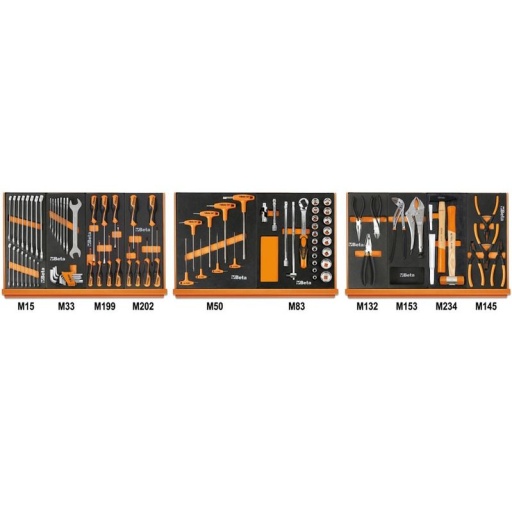 Composion de 91 outils en plateaux mousse