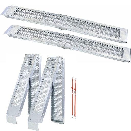Rampes acier pliables 440kg 1900mm avec sangles lot de 2 pcs