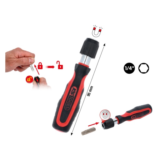 Mini tournevis à embouts 1/4'' avec verrouillage rapide