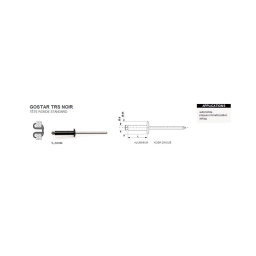 Rivet éclaté trs noir 4x18