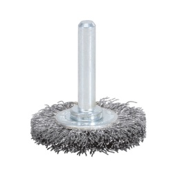 0.3 mm stainless steel circular brush - 6 mm clamping shank - for use with drills
- for surface treatment
- corrugated stainless steel wire