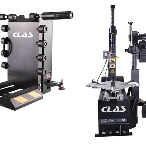 Pack monte démonte pneus automatique 10"-24" 2 vitesses 400V + Lève roue charge max. 70kg