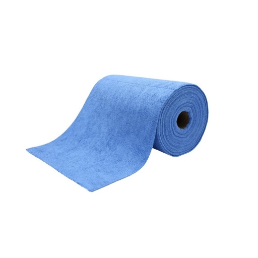 Bobine d'essuyage microfibre "Tricot First" 75 formats 30x30cm bleu