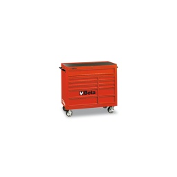 Servante d'atelier grand modèle beta
- 11 tiroirs montes sur glissieres à billes de précision :
1 tiroir 937x410x122 mm 3 tiroirs 570x410x74 mm 2 tiroirs 570x410x153 mm 3 tiroirs 313x410x74 mm 2 tiroirs 313x410x153 mm - fond des tiroirs protege par un tapis en néoprène.
- capacité de charge statique : 1200 kg.
- 4 roues haute capacité : 125 mm  2 fixes et
2 pivotantes (toutes les deux avec frein a levier).
- verrouillage de sécurité centralise frontal.
- plan de travail en tôle revetue d'un tapis en caoutchouc.
- possibilité d'application du porte-papier 2499pc et du porte-flacons 2499pf.