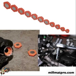 Jeu de 11 inserts de douilles magnétiques, pour la conversion de douilles métriques standard en douilles magnétiques.
Tailles d'insert : 8, 10, 11, 12, 13, 14, 15, 16, 17, 18, 19 mm.
Adapté aux douilles hexagonales (6 pans) et bi-hexagonales (12 pans).
Installation et dépose rapide et facile ; indication de la taille sur tous les inserts.
Maintien magnétique solide des écrous et des boulons pour une fixation/un retrait facile