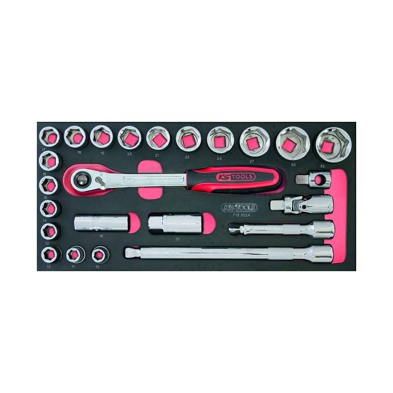 Coffret de douilles et accessoires ULTIMATE 1/4'', 27 pièces