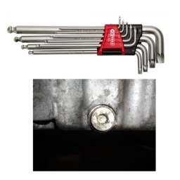 Jeu de 9 clés mâles 6 pans, tête sphérique + vis abimées
Selon DIN / ISO 2936
Tête spécifique pour empreintes de vis abimées sur la partie courte
Tête sphérique sur la partie longue
Etui de rangement
Acier trempé
Plus d’information
Pièces dans le set :	9 pièces
Taille 6 pans en mm :	1,5 - 2 - 2,5 - 3 - 4 - 5 - 6 - 8 - 10 mm
Code EAN :	4042146817179
Poids :	600 g