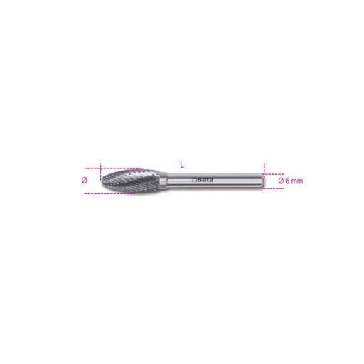 Fraise carbure tête ogive longue 9,5mm