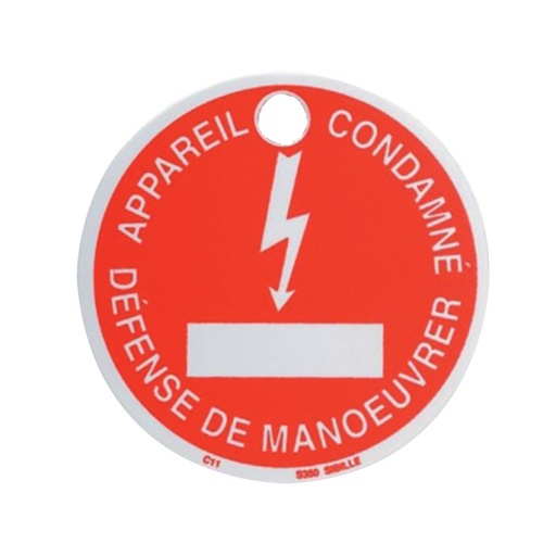 Panneau plastique C11 diam. 80 mm - Appareil condamné