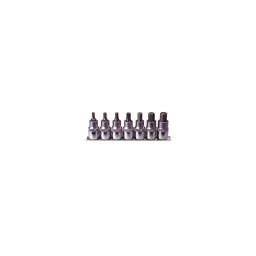 Rail de 7 douilles tournevis 6 pans 1/2
- embouts acier s2
- douille chrome vanadium
- 5-6-7-8-10-12-14mm 
