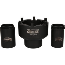 Carré d'entraînement selon DIN 3121 / ISO 1174 
2 tubes de centrage filetés 
Version renforcée 
Pour clés à chocs 

 Utilisation : essieu arrière Mercedes 749.0, tige de culbuteur d'essieu suiveur NS4/2, NS4/10 et axes de pignon HL6/1, HL6/2, HL6/3, HD6/3
