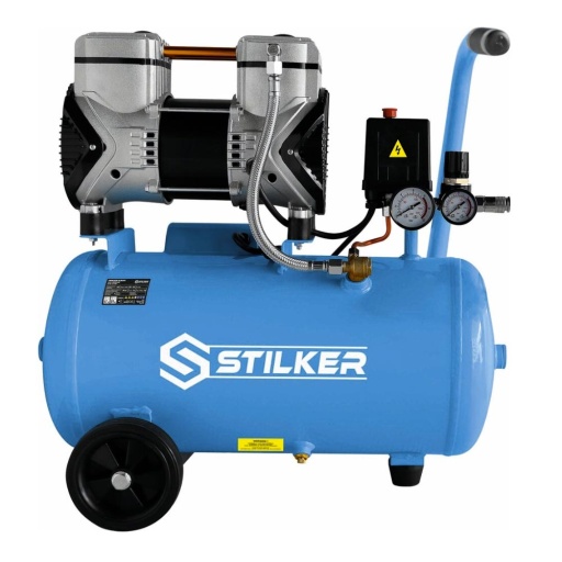 Compresseur 24L 8 bar 1,5CV 230V silencieux 159l/min