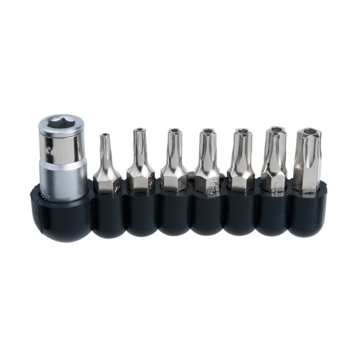 Jeu d'embouts de vissage TORX percé 5 pans 1/4", 8 pièces