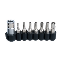 Embout 6 pans selon DIN 3126 / ISO 1173 - E 6,3 
Pour une utilisation manuelle ou avec visseuse 
Douille porte-embouts 6,35 mm - 1/4" 
Idéal pour une utilisation en atelier et en industrie 
Acier nickelé 

 Utilisation : unité de commande, alternateur, débitmètre, rétroviseur extérieur, pompes, serrure de porte chez Volkswagen, Audi, Ford, Mercedes, Rover, Seat, Škoda, Volvo, etc.

