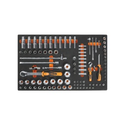 Module pour servante beta c24 ou c39
3 douilles porte-embouts  
douilles 6 pans avec carré conducteur femelle 1/4"  4-4.5-5-5.5-6-7-8-9-10-11-12-13-14 mm  
douilles longues 5-6-7-8-9-10-11-12-13 mm  
douilles tournevis pour vis 6 pans creux carré femelle 1/4"  3-4-5-6-7 mm  
douilles tv plats  0.8x4-1x5.5-1.2x6.5-1.2x8 mm  
douilles cruciformes ph1-ph2-ph3-ph4  
douilles torx t10-t15-t20-t25-t27-t30-t40  
rallonges - 1/4 50 mm - 1/4" 100 mm - 1/4" 150 mm 