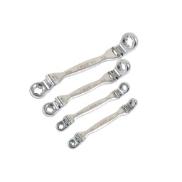 La fonctionnalité articulée double permet une utilisation dans les espaces confinés
Tailles : E6 x E8, E10 x E12, E14 x E18, E20 x E22
En chrome-vanadium
L'empreinte étoile est équivalente à Torx® à 6 pans Torx® est une marque déposée d'Acument Global Technologies