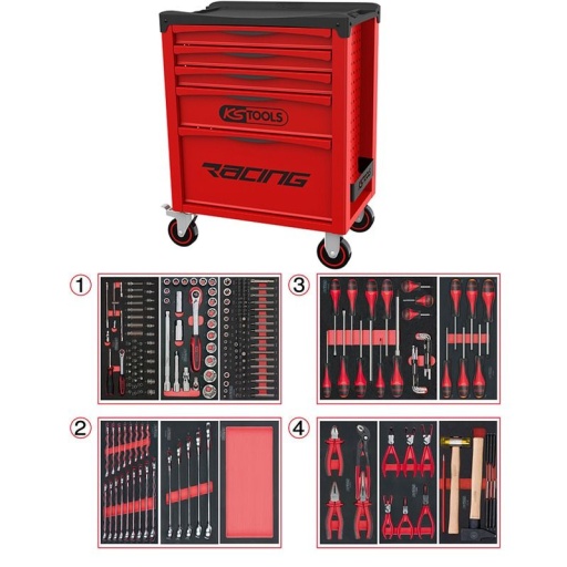 Servante d'atelier ks tools racing 241 pièces