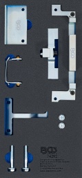 Pour le contrôle et le réglage des temps de distribution du moteurApproprié pour Pour moteurs Ford Duratec 1.5L à 3 cylindresInstallés dans Ford EcosportFord FiestaFord FocusContenu de la livraison 1 outil de calage d’arbre à cames, à utiliser comme OEM 303-16391 outil de calage de volant d’inertie, à utiliser comme OEM 303-16431 outil d’alignement de l’arbre d’équilibrage, à utiliser comme OEM 303-16471 outil pour la poulie crantée de l’arbre à cames partagé, à utiliser comme OEM 303- 1648
