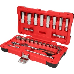 6 pans
Système FlankTraction
Finition chromée
Chrome Vanadium
Coffret robuste en matière plastique