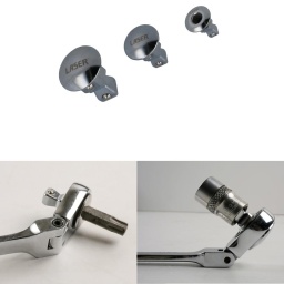 Jeu d'adaptateurs à entraînement carré, avec débattement, conçu pour entraîner n'importe quelle douille à carré de 1/4", 3/8" et 1/2" à l'aide d'une clé à cliquet à 6 pans. 
Idéal pour les applications difficiles d'accès grâce au profil mince de l'outil d'entraînement de douille. 
L'adaptateur pour douille à carré de 1/4" comporte également un porte-embout hexagonal de 1/4" au verso, conçu pour entraîner tous les embouts de tournevis à tige de 1/4".

Clé à cliquet avec entraînement, avec débattement.
Tailles : carré de 1/4" pour 10 mm, carré de 3/8" pour 14 mm et carré de 1/2" pour 19 mm.
À utiliser avec les clés à cliquet à 6 pans, y compris les références Laser 2681, 2951, 2684.
En chrome-molybdène (SCM440) qualité impact avec une finition chromée polie.
L'adaptateur à carré de 1/4" comporte également un porte-embout magnétique de 1/4" à 6 pans (F) au verso