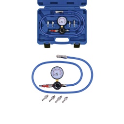 Conçu pour tester l'étanchéité des jambes de suspension pneumatique. Particulièrement utile pour diagnostiquer les fuites des systèmes de suspension pneumatique sur les véhicules Mercedes-Benz, Tesla et BMW. 
Le Laser 8976 permet de mettre la jambe de suspension ou tout système pneumatique sous pression à partir du réseau d'air de l'atelier, puis de l'isoler à l'aide du robinet intégré. Toute chute de pression peut alors être surveillée dans le temps.

Véhicules BMW, Mercedes-Benz, Audi, Porsche Cayenne, Land Rover équipés de jambe de suspension pneumatique.
Adaptateurs inclus dans le kit : 1/8" NPT, M8 x 1,0 mm, M9 x 1,0 mm, M10 x 1,0 mm.
Fonctionne avec le réseau d'air de l'atelier : plage de pression = 0 - 160 psi (0 - 11 bar).
Peut être utilisé sur un véhicule en fonction de l'accès aux orifices de vissage.
REMARQUE : Avant l'utilisation, toujours régler le régulateur sur zéro.