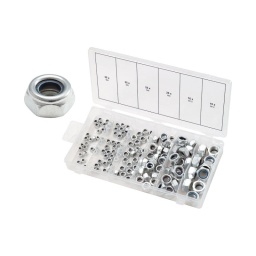 Assortiement 146 écrous freins
35 x m4
35 x m5
25 x m6
25 x m8
16 x m10
10 x m12