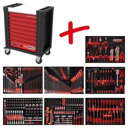 Composition pour servante d&rsquo;atelier Performanceplus P10 avec 399&nbsp;outils pour 7&nbsp;tiroirs