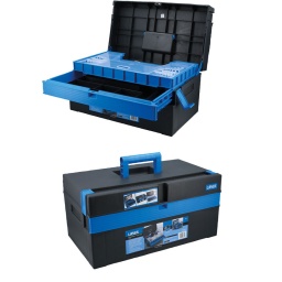Une boîte à outils robuste de 500 mm, idéale pour transporter des outils à main, y compris des outils sans fil, ainsi que des pièces et des accessoires. Comprend un organisateur à outils coulissant adapté aux forets et aux clés hexagonales, ainsi qu'un plateau d'outils amovible permettant de ranger les petites pièces, les pièces de rechange et les consommables. Le couvercle comporte un trou pour cadenas pour plus de sécurité (cadenas disponible séparément). Idéale pour les techniciens automobiles, les électriciens, les bijoutiers, les modélistes et les bricoleurs.

Boîte à outils en plastique comprenant un plateau de rangement coulissant avec rangement intégré pour les forets et les outils, un plateau organisateur amovible et des pieds en caoutchouc antidérapants.
Dimensions hors tout : 500 x 290 x 240 mm.
En plastique polypropylène (PP) résistant aux chocs avec clips ABS.
Le couvercle comporte un trou de fermeture pour cadenas. Pour les cadenas, veuillez consulter les références Laser 0496 (25 mm) et 0497 (30 mm).
Boîte à outils de 500 mm (19,5") également disponible, voir la référence 8651.