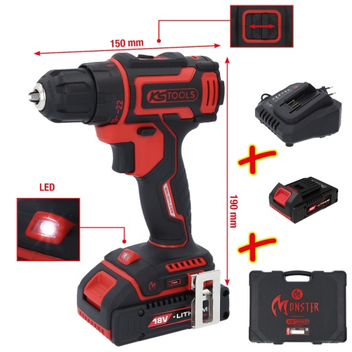 Pack perceuse eMONSTER pour perceuse-visseuse sans fil et brushless 4 pcs