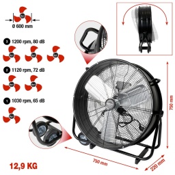Ventilateur d’atelier inclinable sur roulettes 180 W
Puissant ventilateur d’atelier grand format
Vitesse réglable sur 3 paliers
Angle d’approche réglable
mobile
Boîtier métallique
Couleur : Noir
Diamètre extérieur en mm :670,0 mm
Hauteur en mm : 750,0 mm
Largeur en mm : 750,0 mm
Matière :Métal
Puissance en Watt :180 Watt
Profondeur en mm :220 mm
Tension d'alimentation :220-240 V 50 Hz
Poids : 12,90 kg